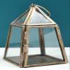 5" Small Glass Hanging Candle Stand | Handmade - Iroon with Glass view 1