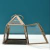 5" Small Glass Hanging Candle Stand | Handmade - Iroon with Glass view 2