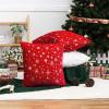 AQOTHES Soft Faux Fur Fuzzy Cute Decorative Throw Pillows Covers with Snowflake Glitter Printed Pillowcases for Christmas Decor Home Bed Room Sofa Chair Couch, Red, 16x16 inch, Pack of 2 view 2