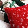AQOTHES Soft Faux Fur Fuzzy Cute Decorative Throw Pillows Covers with Snowflake Glitter Printed Pillowcases for Christmas Decor Home Bed Room Sofa Chair Couch, Red, 16x16 inch, Pack of 2 view 4