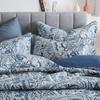 Autumn Dream Cotton Bedspread Quilt Sets, 3 Pieces Reversible Comforter Coverlet Sets,Blue Floral Paisley,Queen Size view 2