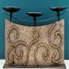 13" Handmade Decorative Wooden Candle Stand - Wood with Iron view 2