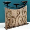 13" Handmade Decorative Wooden Candle Stand - Wood with Iron view 3