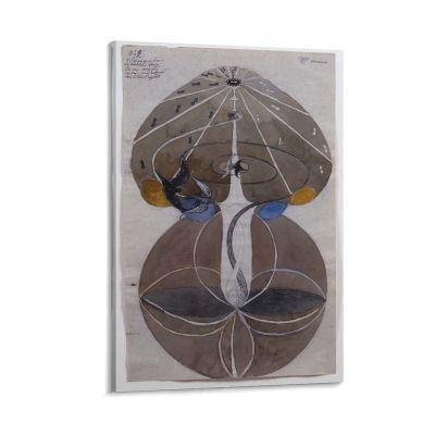 23 Famous Paintings by Hilma Af Klint - Tree of Knowledge No.2 Series W by Hilma Af Klint Canvas Art Poster and Wall Art Picture Print Modern Family Bedroom Decor Posters 28x42inch(70x105cm)
