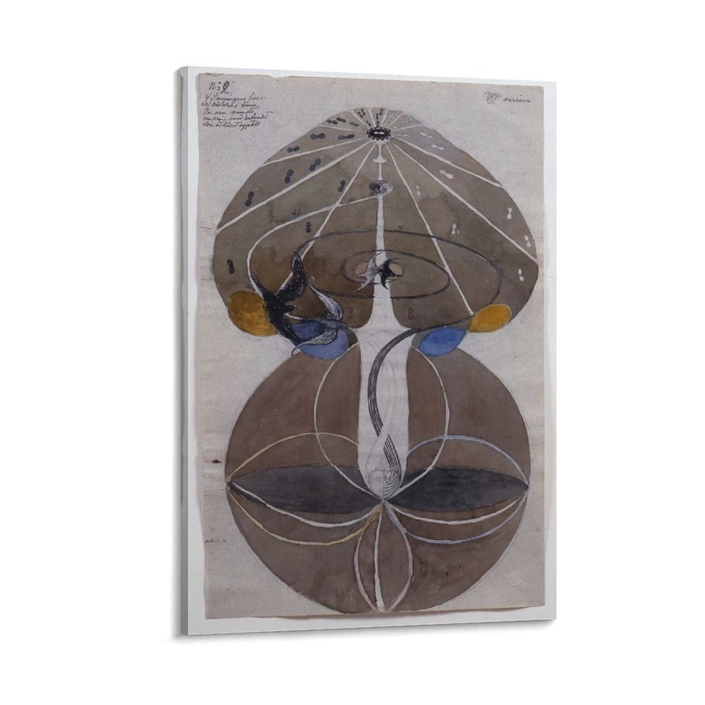23 Famous Paintings by Hilma Af Klint - Tree of Knowledge No.2 Series W by Hilma Af Klint Canvas Art Poster and Wall Art Picture Print Modern Family Bedroom Decor Posters 28x42inch(70x105cm)