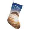 CUXWEOT Personalized Sunshine Jumping Dolphin Christmas Stockings Customize Name Candy Bag for Family Holiday Party Decorations Gift 17.52 x 7.87 Inch view 1