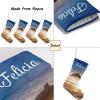 CUXWEOT Personalized Sunshine Jumping Dolphin Christmas Stockings Customize Name Candy Bag for Family Holiday Party Decorations Gift 17.52 x 7.87 Inch view 4
