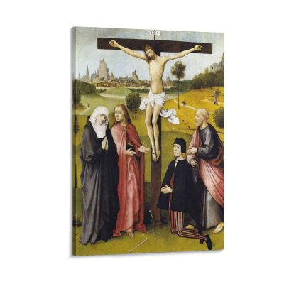 14 Famous Paintings by Hieronymus Bosch - Crucifixion with A Donor Canvas Art Poster and Wall Art Picture Print Modern Family Bedroom Decor Posters 28x42inch(70x105cm)