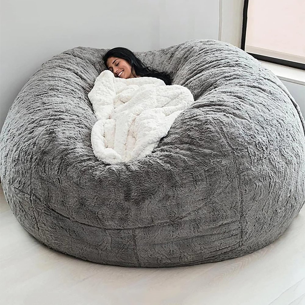 Giant 6 ft Bean Bag Chair Cover Giant Breathable and Comfortable for Adult Beanbag Chair Outside Cover BeanBag Lazy Sofa (Cover only)