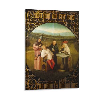 14 Famous Paintings by Hieronymus Bosch - The Cure of Folly Canvas Art Poster and Wall Art Picture Print Modern Family Bedroom Decor Posters 24x36inch(60x90cm)