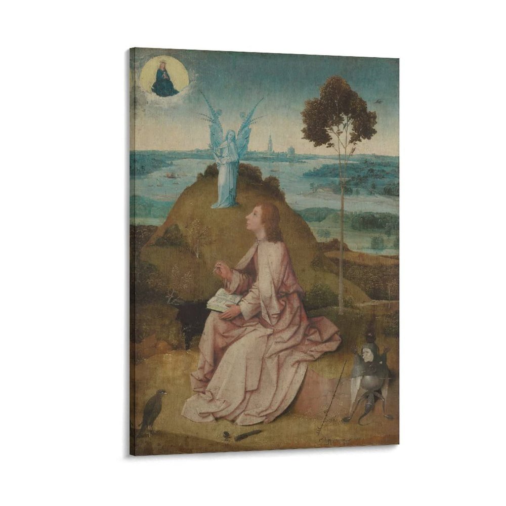 14 Famous Paintings by Hieronymus Bosch - Saint John The Evangelist on Patmos Canvas Art Poster and Wall Art Picture Print Modern Family Bedroom Decor Posters 24x36inch(60x90cm)