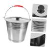 Cabilock 1pc Stainless Steel Litter Storage Bucket with Lid Multi-Functional Rubbish Container for Home Kitchen Resistant Easy to Clean Capacity for Indoor Outdoor Use view 3