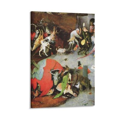 14 Famous Paintings by Hieronymus Bosch - Temptation of St. Anthony (Detail) Art Canvas Art Poster and Wall Art Picture Print Modern Family Bedroom Decor Posters 24x36inch(60x90cm)