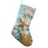 CUXWEOT Personalized Seashell Starfish Wooden Christmas Stockings Customize with Name for Family Kids Pet Holiday Decorations Gift 17.52 x 7.87 Inch view 1