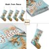 CUXWEOT Personalized Seashell Starfish Wooden Christmas Stockings Customize with Name for Family Kids Pet Holiday Decorations Gift 17.52 x 7.87 Inch view 4