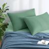 MILVOWOC Brushed Microfiber Pillowcases, Dark Green, 20x26 Inch view 2
