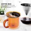 Double Wall Glass Mug, 8.5Oz Glass Coffee Mug Clear Cappuccino Cups Colorful Insulated Tea Cup with Handle for Espresso, Latte(Yellow) view 2