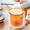 Double Wall Glass Mug, 8.5Oz Glass Coffee Mug Clear Cappuccino Cups Colorful Insulated Tea Cup with Handle for Espresso, Latte(Yellow) view 4