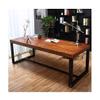 Computer Desk Industrial Solid Wood Home Office Desk, Solid Reclaimed Wood Learning Table Game Table, Office Furniture with Metal Brackets (Size : 140x60x75cm) view 1