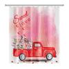 Yeele Pink Shower Curtain Paris Eiffel Tower Shower Curtains Red Truck Colorful Flowers Bathroom Curtains Waterproof Spring Bath Curtains Romantic Sweet Love Theme Home Decor with Hooks,69x70in view 2