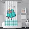 Yeele Blue Truck Shower Curtain Spring Colorful Flowers Shower Curtains Blue and White Grid Bathroom Curtain Live Simply Home Decor Valentine's Day Bathroom Curtain with Hooks,72x84in view 3