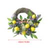 DEDEMCO Spring Lemon Wreath Lavender Front Door Wreath,17 Inch Green Eucalyptus Wreath Floral Garland Summer Fruit Wreath with Lemon Blueberry for Home Party Decor view 2