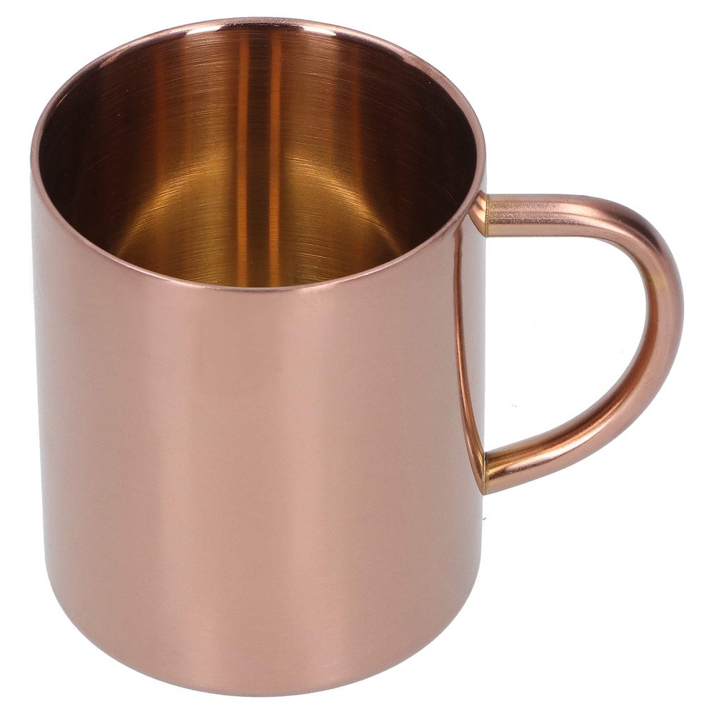 13.5oz Stainless Steel Tea Cup, Double Walled Coffee Mug Colorful Metal Camping Coffee Mug with Handle for Milk, Beer, Coffee(Rose Gold)