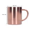 13.5oz Stainless Steel Tea Cup, Double Walled Coffee Mug Colorful Metal Camping Coffee Mug with Handle for Milk, Beer, Coffee(Rose Gold) view 4