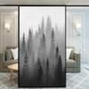 Xijier No Glue Privacy Window Film - Forest Pictures, 110H Decorative Frosted Glass Door Covering - Home Office 65x110cm(25.6" x43.3) view 1