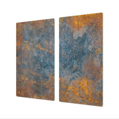 Gigantic Kitchen Panel & Induction Cooktop Cover Worktop Saver; Measures: Single: 80 x 52 cm (31,5 x 20,47); Double: 40 x 52 cm (15,75 x 20,47); DD34 Rusted Textures Series