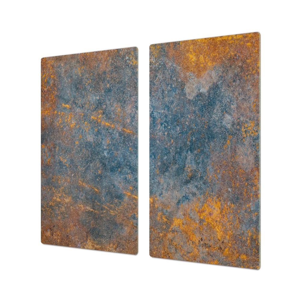 Gigantic Kitchen Panel & Induction Cooktop Cover Worktop Saver; Measures: Single: 80 x 52 cm (31,5 x 20,47); Double: 40 x 52 cm (15,75 x 20,47); DD34 Rusted Textures Series