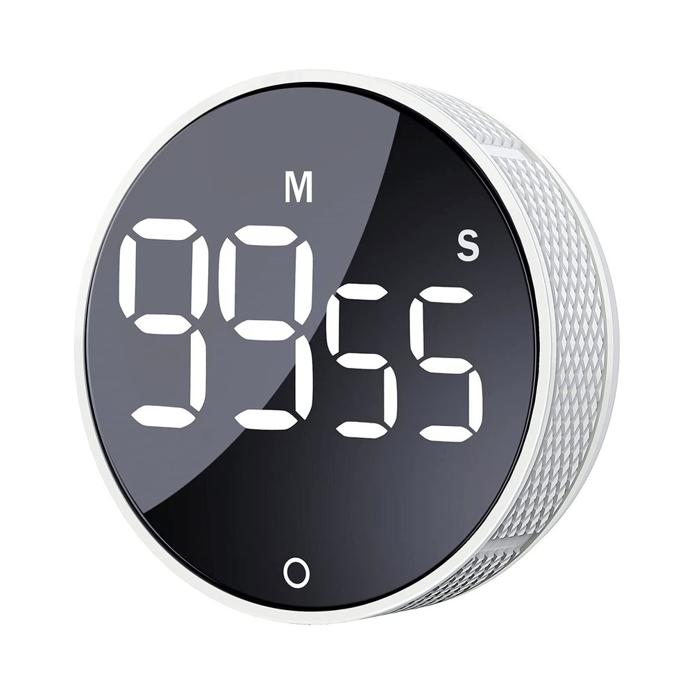 AVINIA Digital Kitchen Timers, Visual timers Large LED Display Magnetic Countdown Countup Timer for Classroom Cooking Fitness Baking Studying Teaching, Easy for Kids and Seniors White