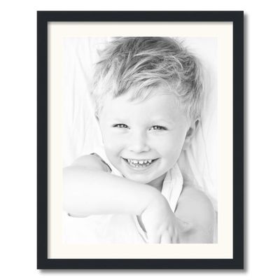 ArtToFrames 18x24 inch Satin Black Picture Frame with 2 Inch Single White Mat, SingleMat-FRBW26079-18x24-1402