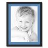 ArtToFrames 18x24 inch Satin Black Picture Frame with 2 Inch Single Liberty Blue Mat, SingleMat-FRBW26079-18x24-817 view 1