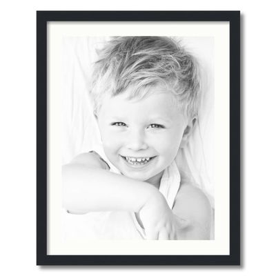 ArtToFrames 18x24 inch Satin Black Picture Frame with 2 Inch Single Fabric White Mat, SingleMat-FRBW26079-18x24-65