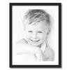 ArtToFrames 18x24 inch Satin Black Picture Frame with 2 Inch Single Fabric White Mat, SingleMat-FRBW26079-18x24-65 view 1
