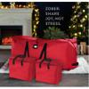 ZOBER Christmas Tree Storage Bag - With 2 Ornaments Accessories/Garland Bags - Fits 9 Ft Trees - 600D Oxford Fabric Christmas Tree Bag For Storage Box For Xmas - Strong, Durable Handles - Red view 2