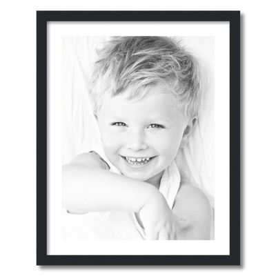 ArtToFrames 18x24 inch Satin Black Picture Frame with 2 Inch Single Crisp Mat, SingleMat-FRBW26079-18x24-1461