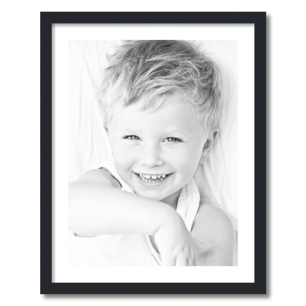 ArtToFrames 18x24 inch Satin Black Picture Frame with 2 Inch Single Crisp Mat, SingleMat-FRBW26079-18x24-1461