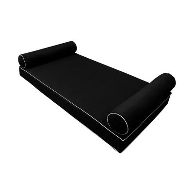 Prolinemax |SLIPCOVER ONLY|S5 Outdoor Daybed Mattress Bolster Pillow Cushion Covers Contrast Pipe Trim Full AD109