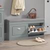 Haotian Grey Storage Shoe Bench with 2 Flip Drawers & Padded Seat Cushion, Enterway Bench Shoe Cabinet Shoe Organizer, Hidden Shoe Rack for Hallway, Bedroom FSR64-HG view 1