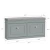 Haotian Grey Storage Shoe Bench with 2 Flip Drawers & Padded Seat Cushion, Enterway Bench Shoe Cabinet Shoe Organizer, Hidden Shoe Rack for Hallway, Bedroom FSR64-HG view 2