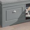 Haotian Grey Storage Shoe Bench with 2 Flip Drawers & Padded Seat Cushion, Enterway Bench Shoe Cabinet Shoe Organizer, Hidden Shoe Rack for Hallway, Bedroom FSR64-HG view 4