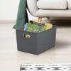 Superio Ribbed Collection - Decorative Plastic Basket Open Home Storage Bins Organizer, X-Large Grey (6 Pack) Container Boxes for Organizing Closet Storage Bins for Shelves 22 Liter/23 Quart view 3