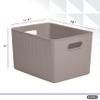 Superio Ribbed Collection - Decorative Plastic Basket Open Home Storage Bins Organizer, X-Large Taupe (6 Pack) Container Boxes for Organizing Closet Storage Bins for Shelves 22 Liter/23 Quart view 2