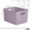 Superio Ribbed Collection - Decorative Plastic Basket Open Home Storage Bins Organizer, X-Large Lilac Purple (6 Pack) Container Boxes for Organizing Closet Storage Bins for Shelves 22 Liter/23 Quart view 2
