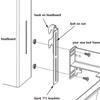 2Pcs #711 Bolt-On to Hook-On Bed Frame Conversion Brackets for Headboard or Footboard,Bed Hook Adapter kit with Hardware, Hook on Bed Rails Brackets(Black) view 2