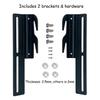2Pcs #711 Bolt-On to Hook-On Bed Frame Conversion Brackets for Headboard or Footboard,Bed Hook Adapter kit with Hardware, Hook on Bed Rails Brackets(Black) view 3
