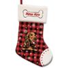MALIHONG 1 Pack Personalized Christmas Red Buffalo Plaid Stocking with Lovely Dog Cocker Spaniel Snowflake Home Decorations Gifts for Family 14.4" view 1