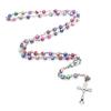 6mm Round Ceramic Beads Rosary Necklace Polymer Clay Cross Pendant Catholic Necklaces Religious Jewelry Women Charm Gifts view 1